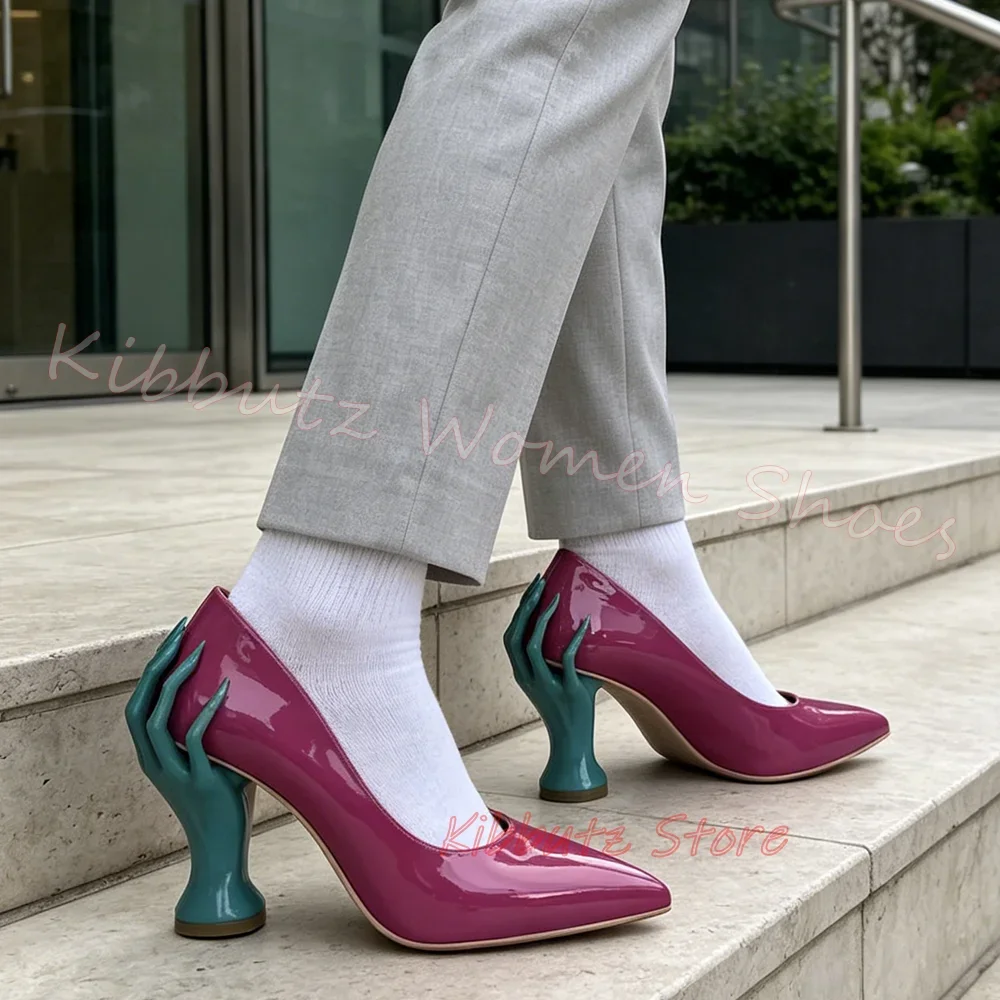 Women'S Shoes Hands Free - 핸드 쉐이프 힐 펌프스 포인티드 토