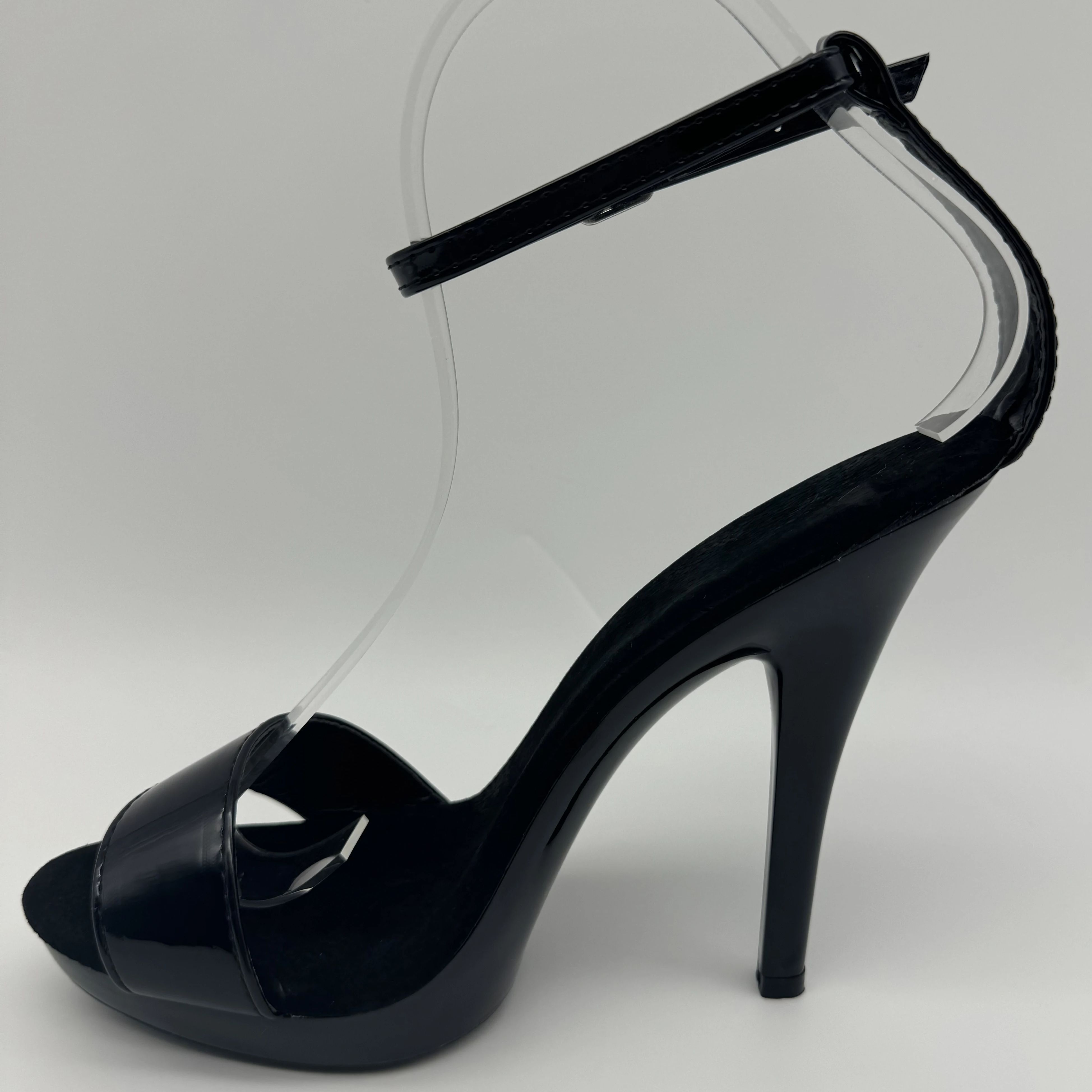 Wide Fit Heels - 블랙 페이턴트 스틸레토 13cm - 와이드