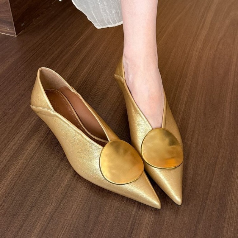 Women Shoes With Heels - 2025 봄 여름 포인티드 토 슬립온