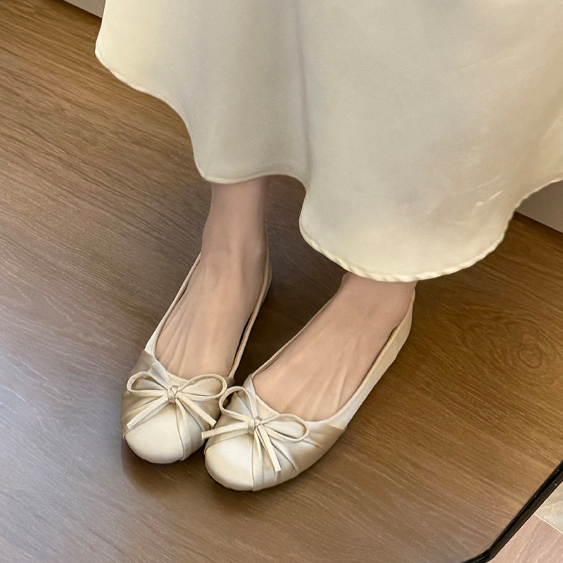 Women Shoes With Heels - 2026년 신상 리본 장식 새틴 얕은