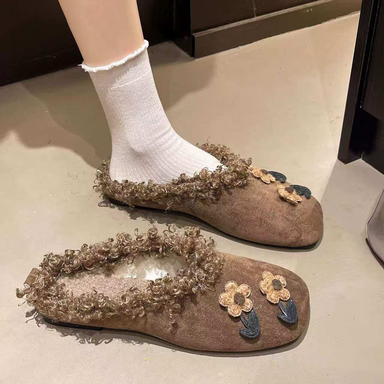 Women'S Shoes Hands Free - 2026 가을 겨울 플랫 플러시 슬리퍼,