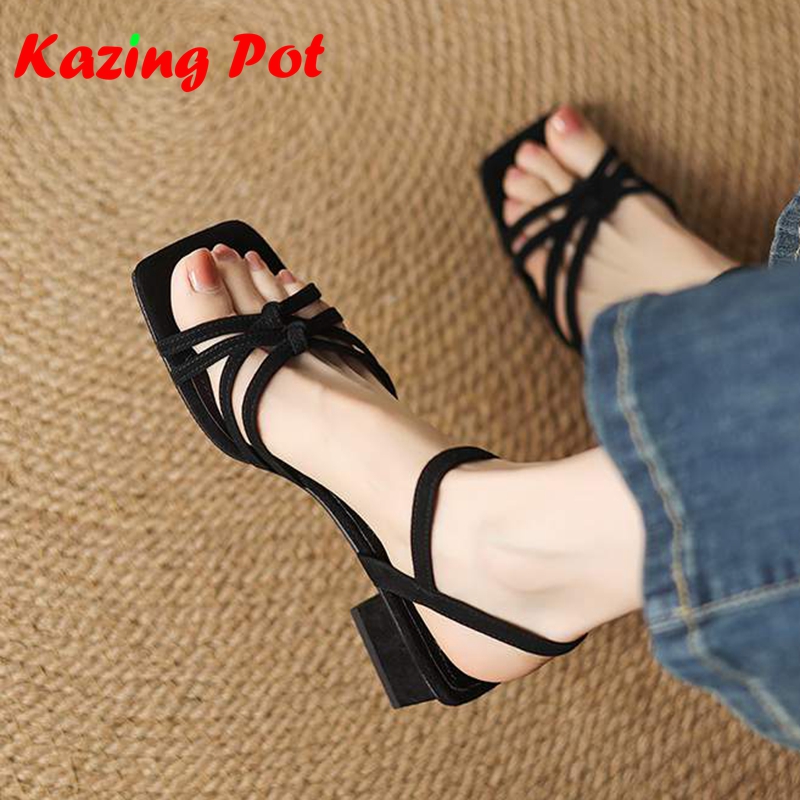 Krazing Pot 새로운 양가죽 피프 토 패션 여름 - Women'S Shoes Back To School 리뷰 및 가격
