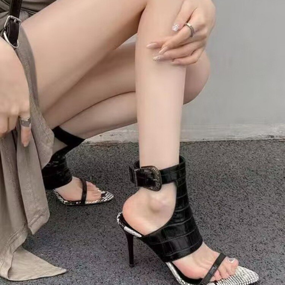 여성용 하이힐 샌들 여름용 뾰족코 굽이 두꺼운 오픈토  - Wide Fit Heels 리뷰 및 가격