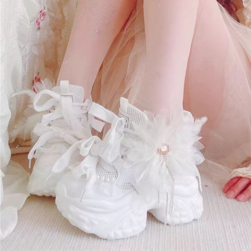 흰색 꽃 레이스 라인 석 술 진주 여성 신발 손으로 맞 - Women'S Shoes Hands Free 리뷰 및 가격