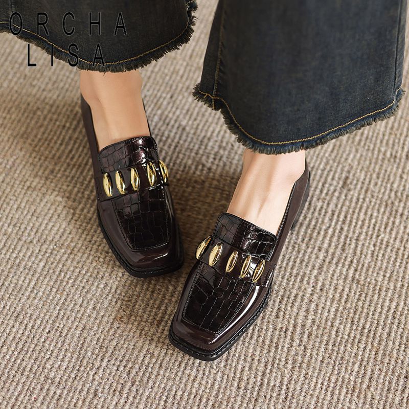 ORCHA LISA 패션 반짝 이는 여성 플랫 스퀘어  - Women'S Shoes Extended Sizes 리뷰 및 가격
