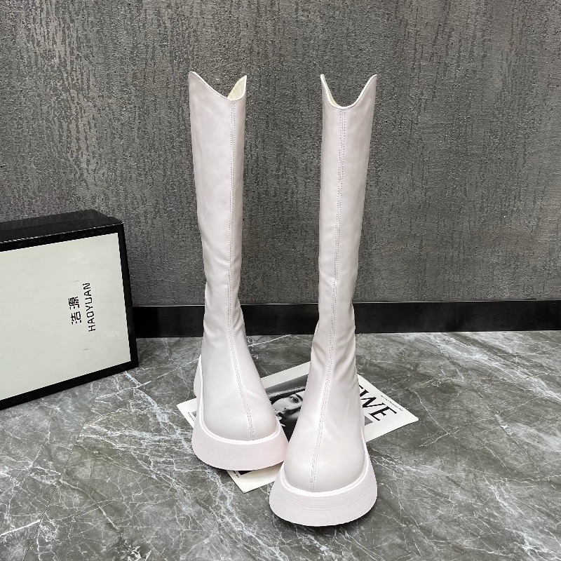 여성용 신상 심플 단색 플랫폼 논슬립 하이 부츠 가을  - Knee High Boots Women 리뷰 및 가격
