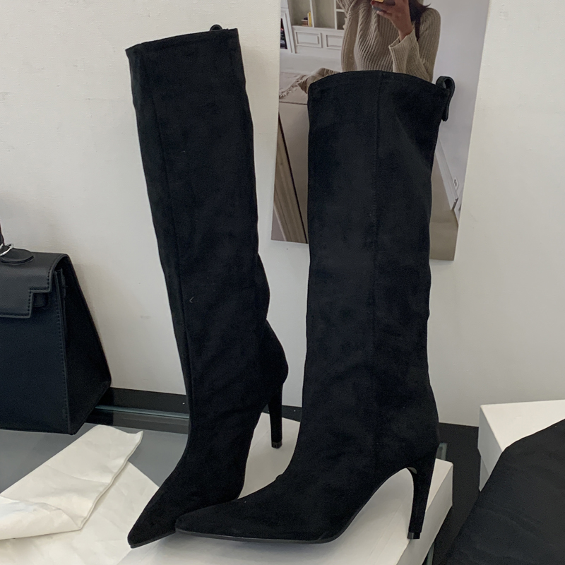 스트리트 펑크 겨울 빈티지 뾰족코 니하이 여성 부츠 여 - Knee High Boots Women 리뷰 및 가격