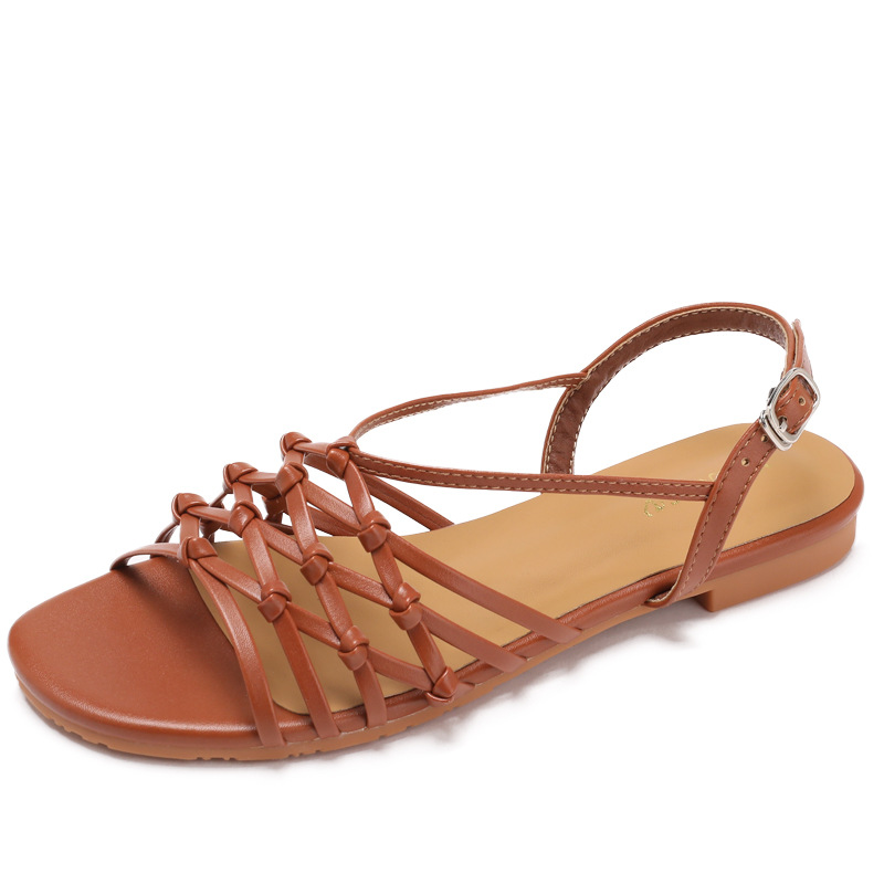 여름 수제 좁은 스트랩 로만 샌들 여성용 라운드 토 백 - Women'S Shoes Hands Free 리뷰 및 가격