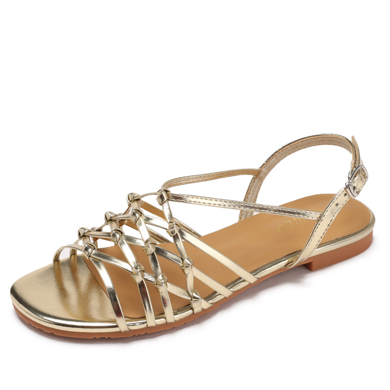 여름 수제 좁은 스트랩 로만 샌들 여성용 라운드 토 백 - Women'S Shoes Hands Free 리뷰 및 가격