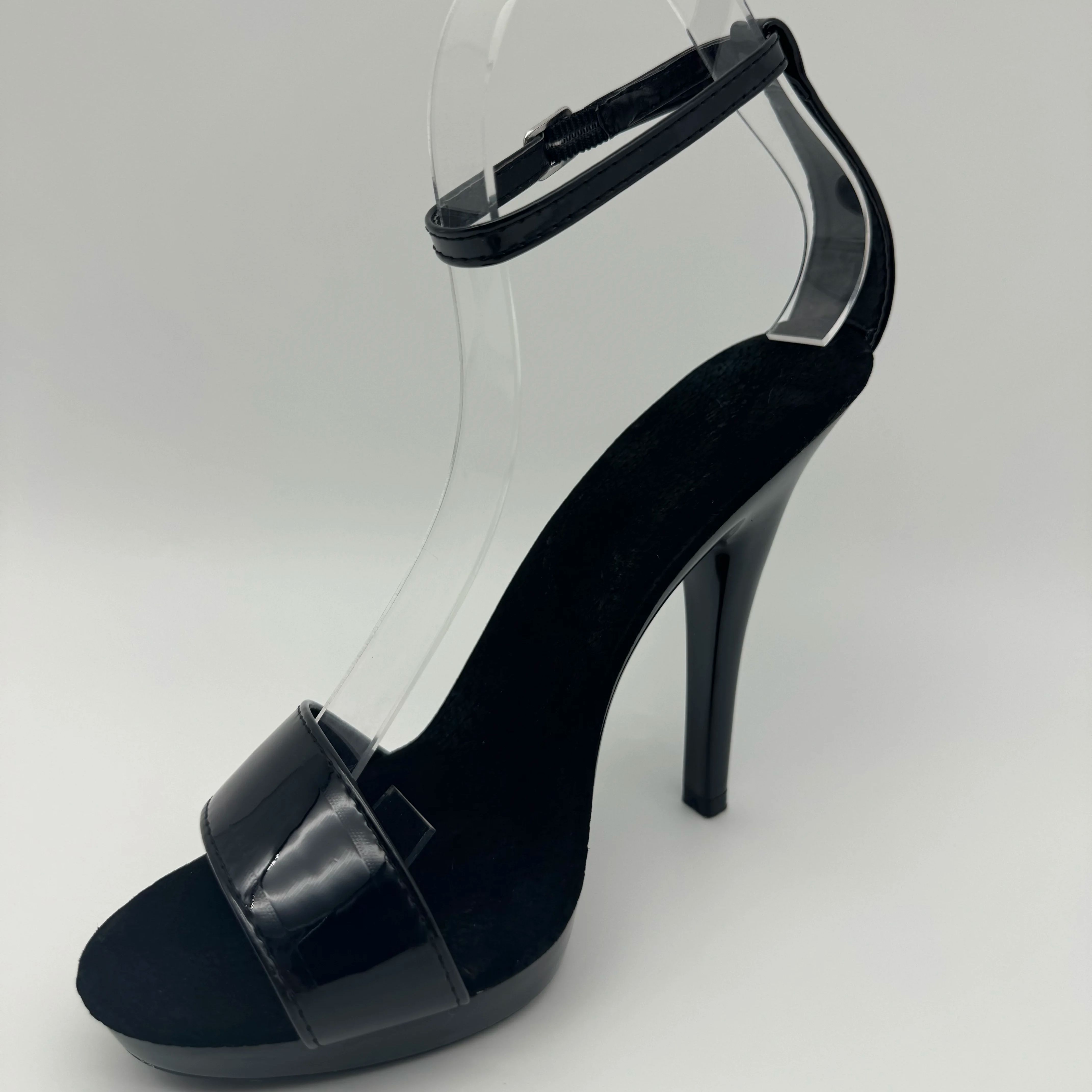 블랙 페이턴트 스틸레토 13cm - 와이드 스트랩 피프 - Wide Fit Heels 리뷰 및 가격