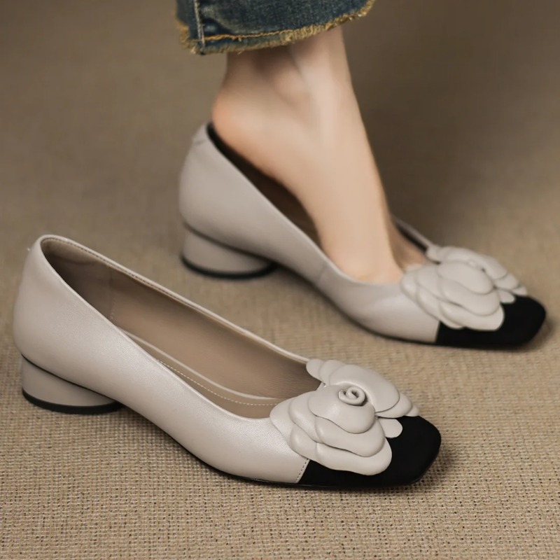플러스 사이즈 34-41 여성용 양가죽 믹스 컬러 패치 - Women Shoes With Heels 리뷰 및 가격