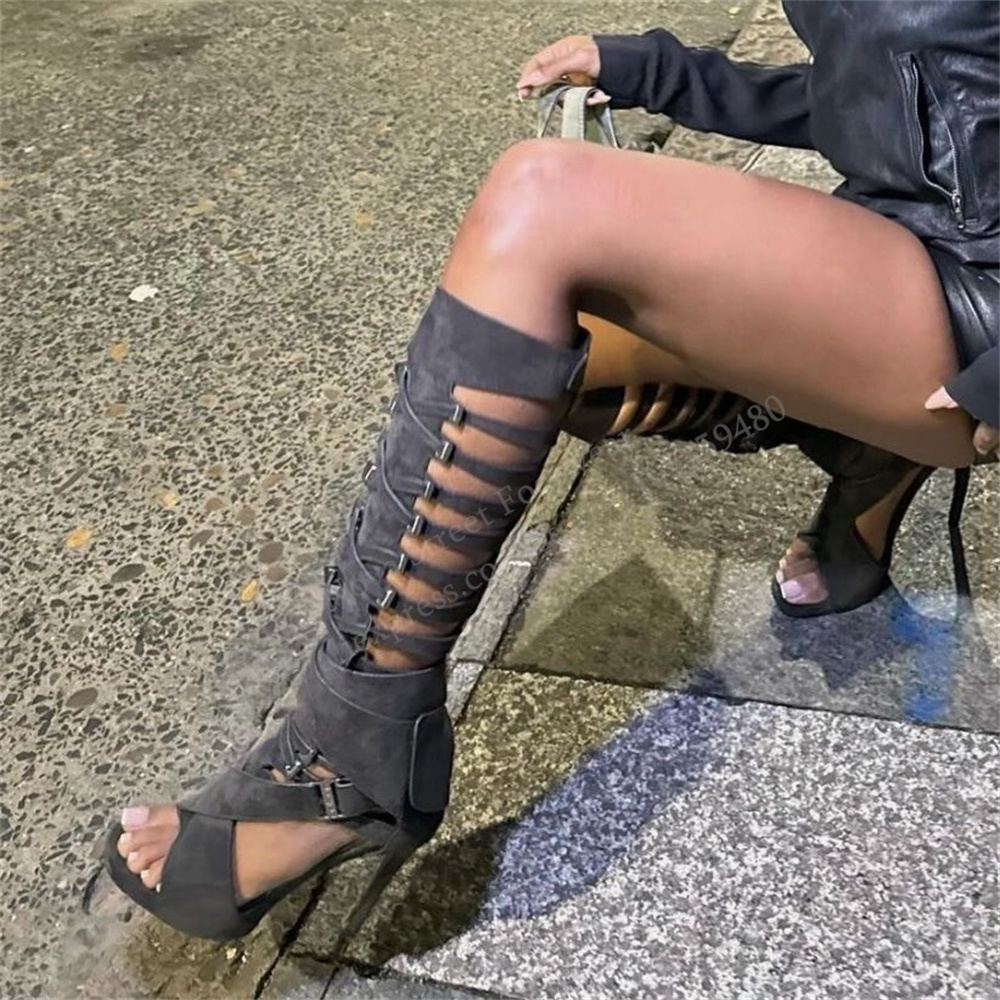 글래디에이터 홀로우 벨트 버클 니하이 부츠 2026 여 - Knee High Boots Women 리뷰 및 가격