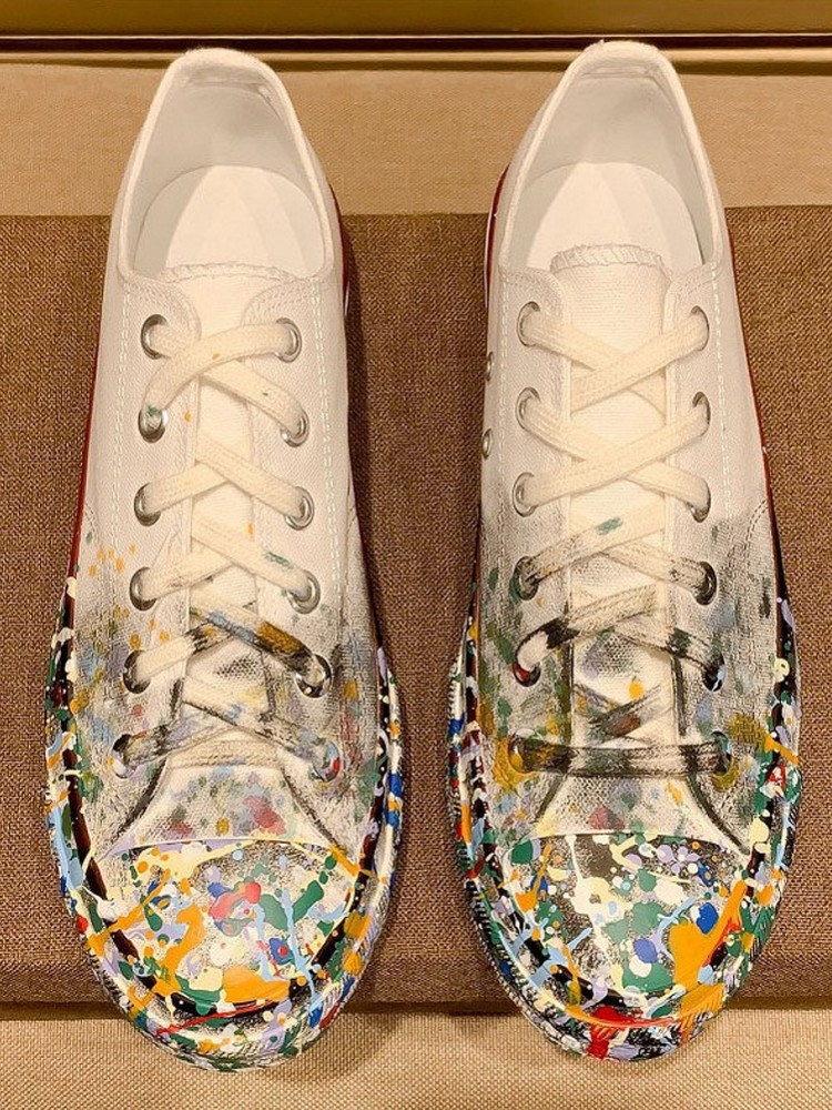 여성용 봄 신상 레이스업 페인티드 로우힐 펌프스 패션  - Women'S Shoes Hands Free 리뷰 및 가격
