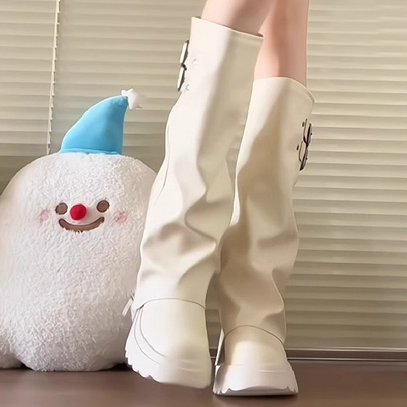 펑크 스타일 스플라이싱 굽높은 여성 니하이 부츠 패션  - Knee High Boots Women 리뷰 및 가격