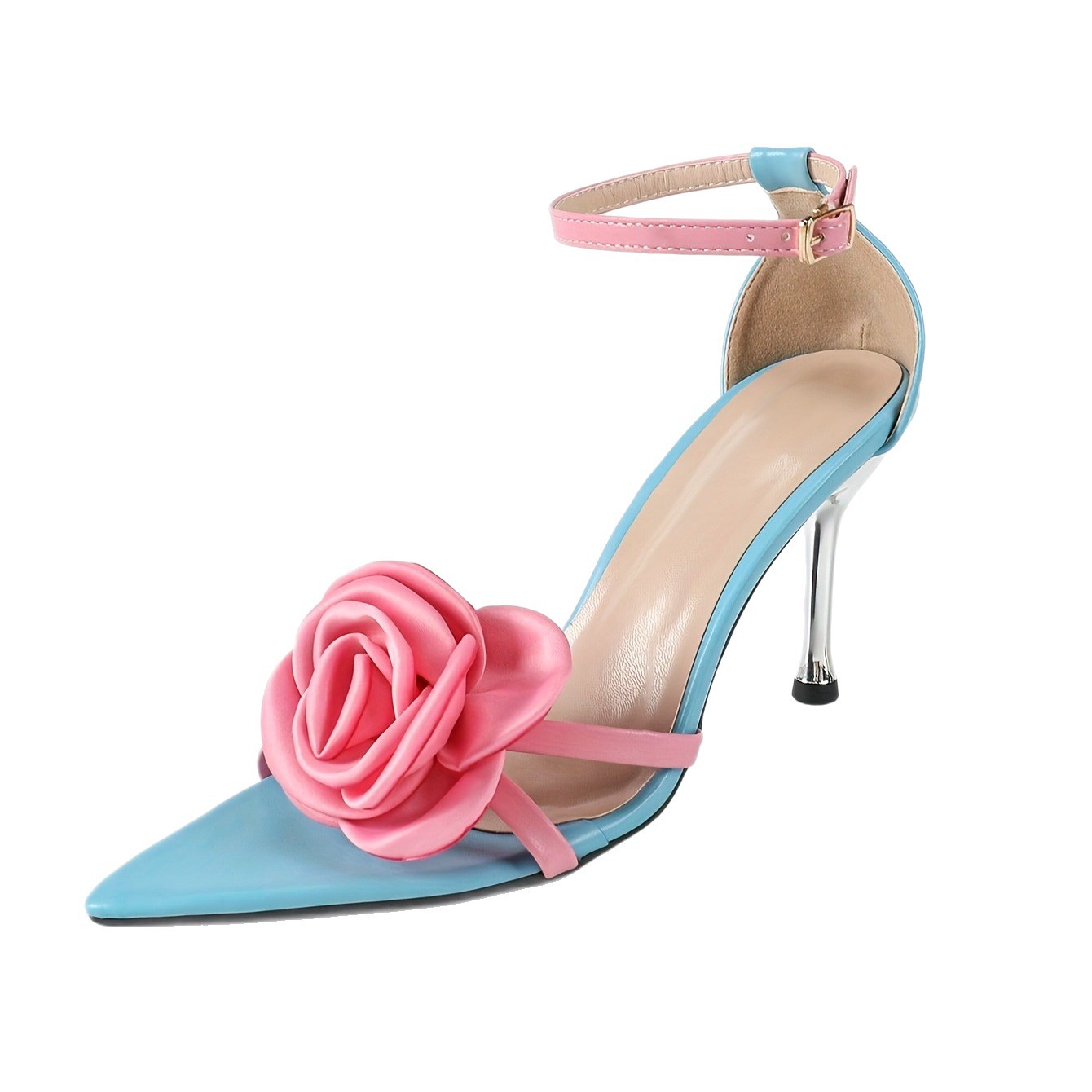 10cm/3.93인치 핑크 꽃무늬 블루 펌프스 우아한  - Women'S Shoes Back To School 리뷰 및 가격