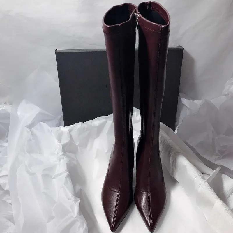 가을 신상 니하이 스틸레토 패션 부츠 여성용 뾰족코 사 - Knee High Boots Women 리뷰 및 가격