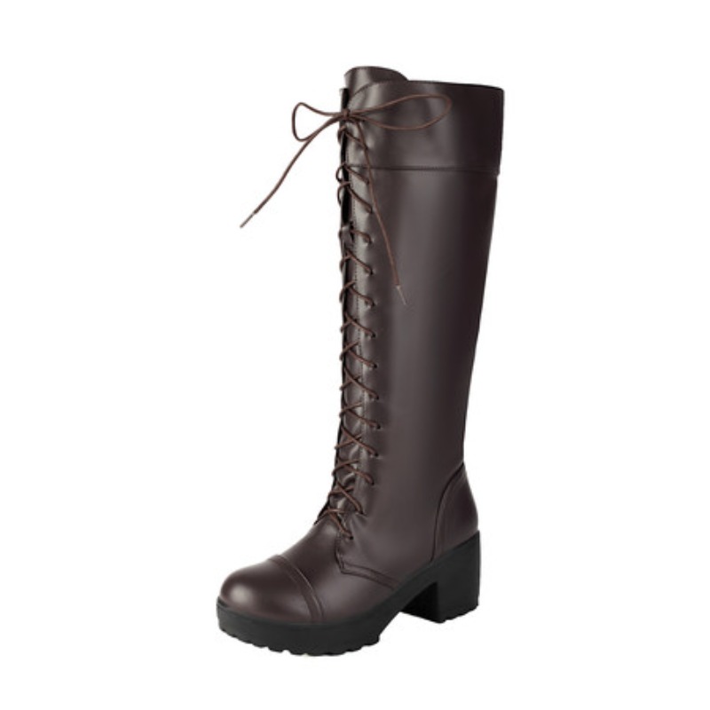 여성용 무릎 높이 레이스업 컴뱃 부츠 청키 플랫폼 고스 - Knee High Boots Women 리뷰 및 가격